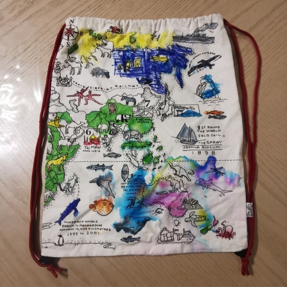 Cotton Canvas Drawstring Backpack - Picture 2 of 8